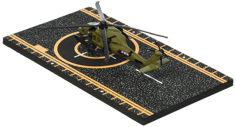 Hot Wings Planes Black Hawk Helicopter with Connectible Runway Die Cast Plane in Aviation Museum Nationwide - Image 1